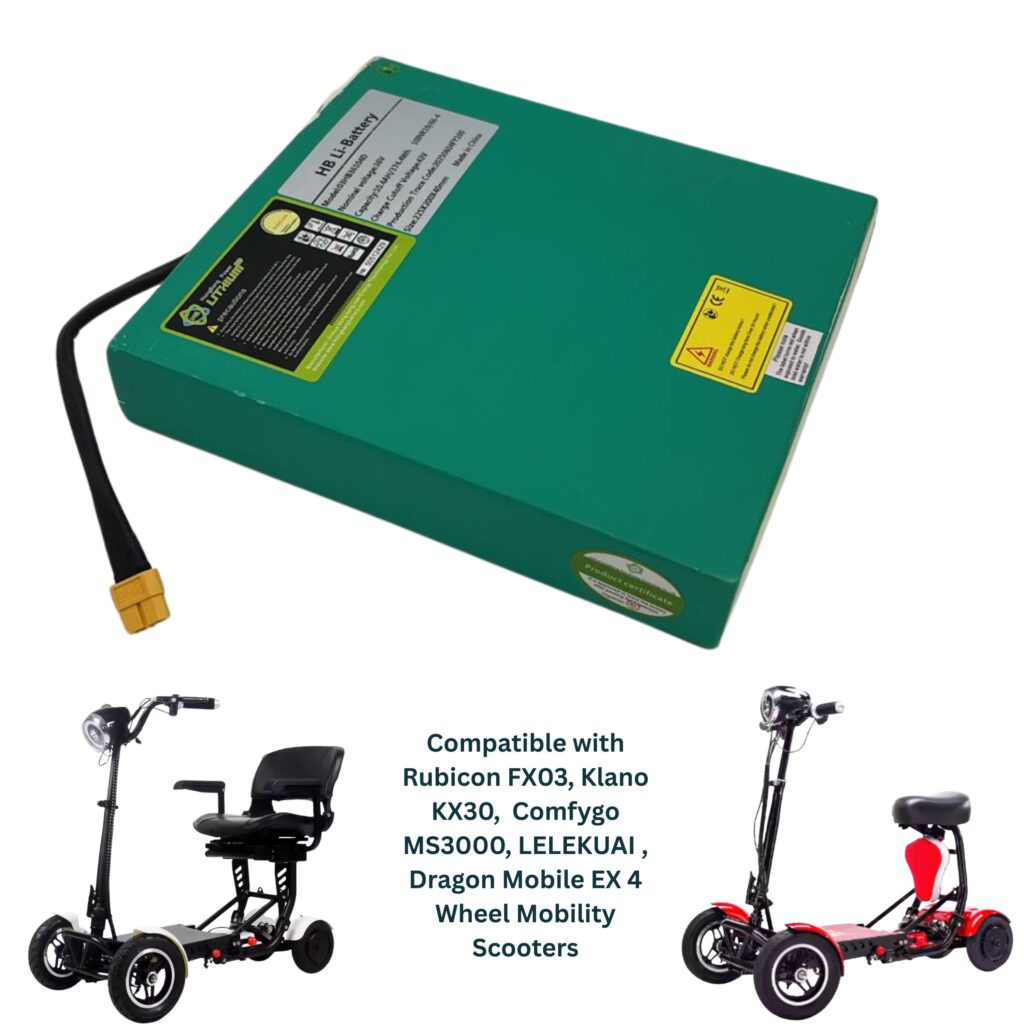 36 Volt 10.4 AH Battery – Compatible with Rubicon FX03, Klano KX30, Comfygo MS3000, LELEKUAI, Dragon Mobile EX 4 Wheel Mobility Scooters Models